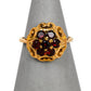Pre-Owned 9ct Gold 7 Garnet Cluster Ring Size K