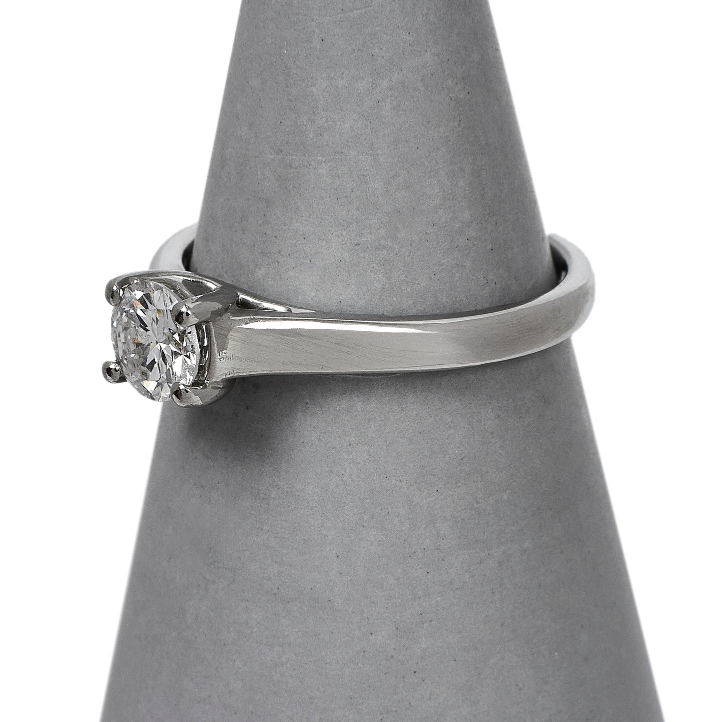 Platinum Diamond Solitaire Engagement Ring Size N