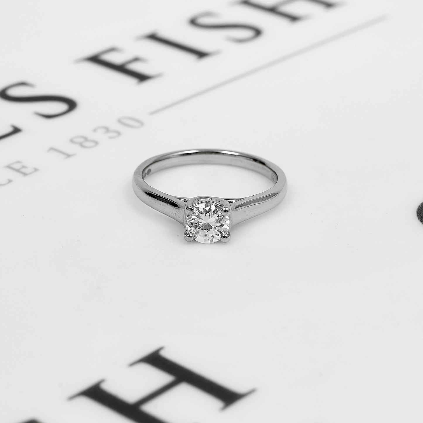 Platinum Diamond Solitaire Engagement Ring Size N