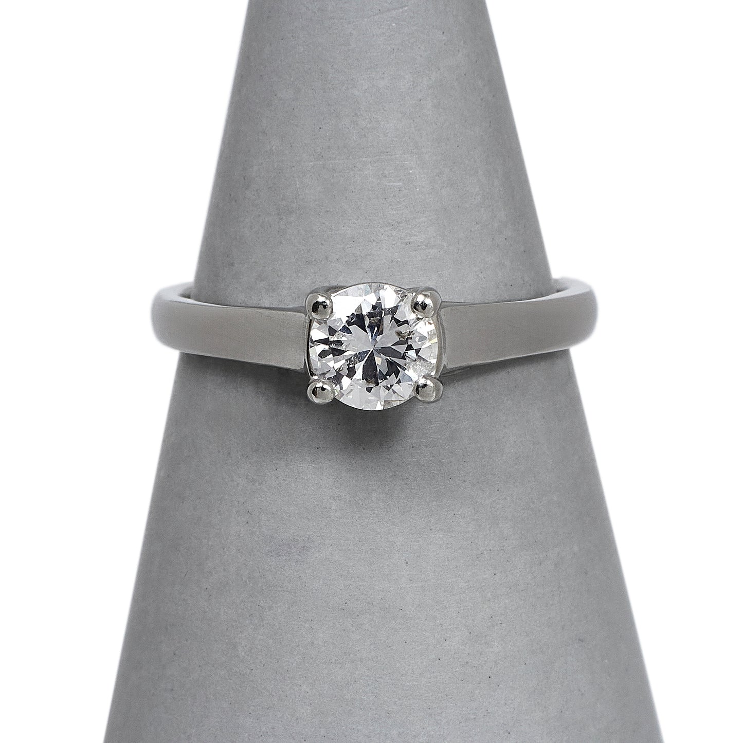 Platinum Diamond Solitaire Engagement Ring Size N