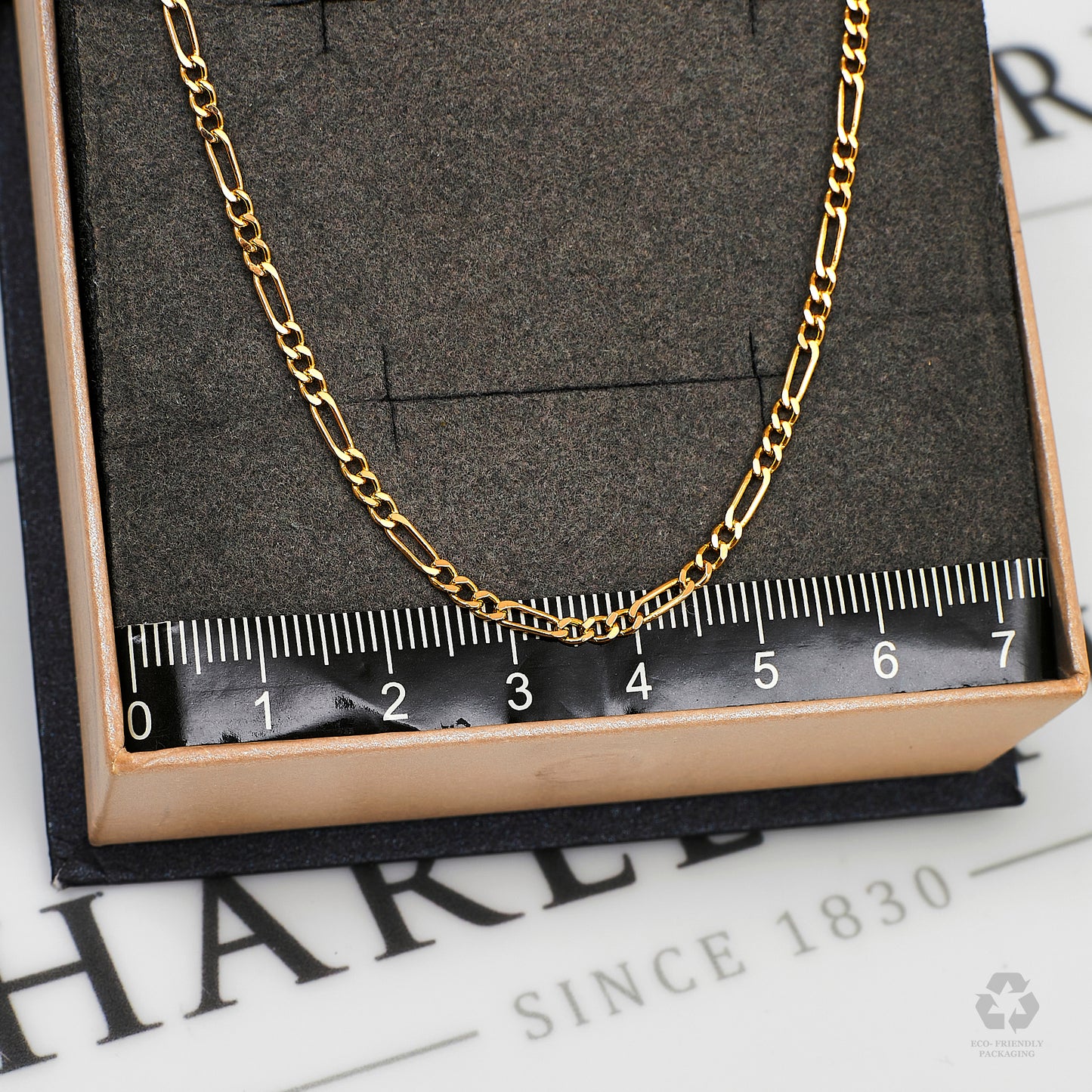Pre-Owned 18ct Gold Figaro Necklace 23 Inch