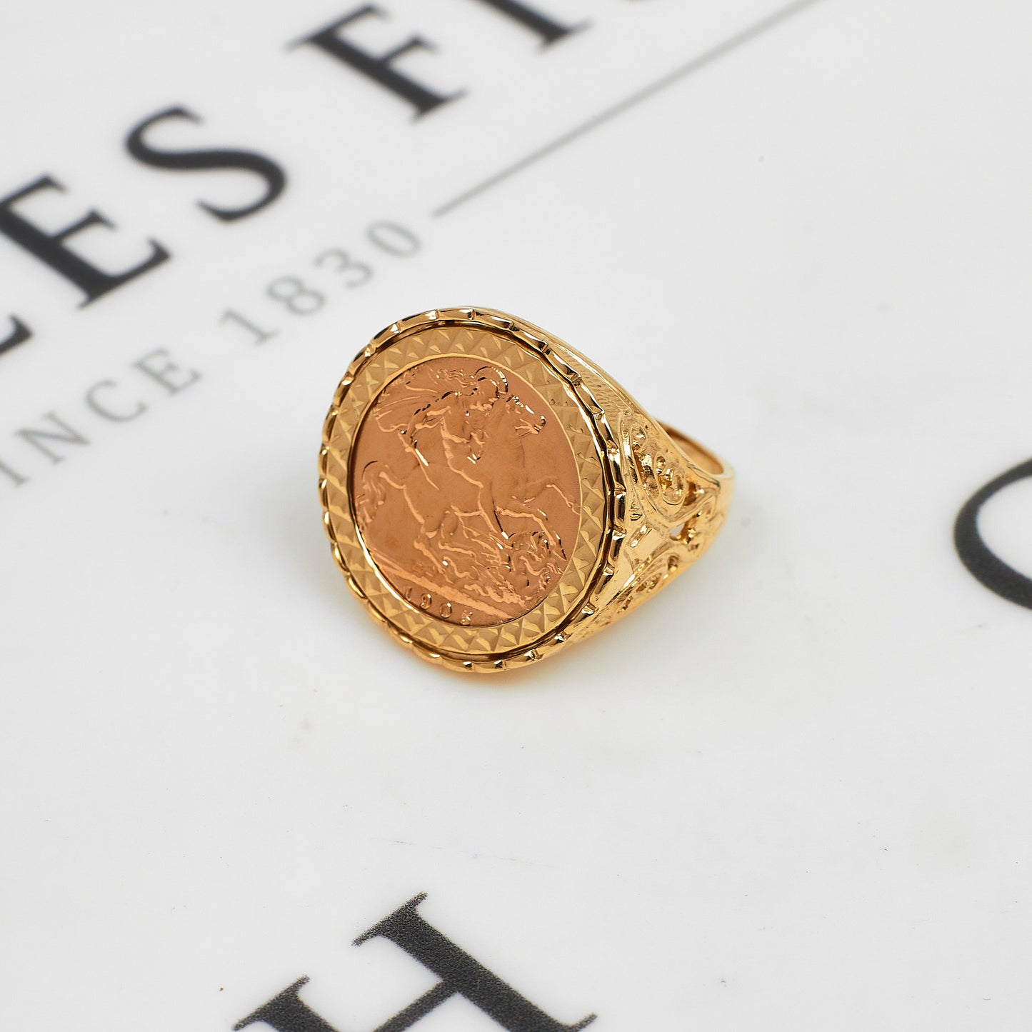 Pre-Owned 1905 Half Sovereign Coin & 9ct Gold Ring Mount