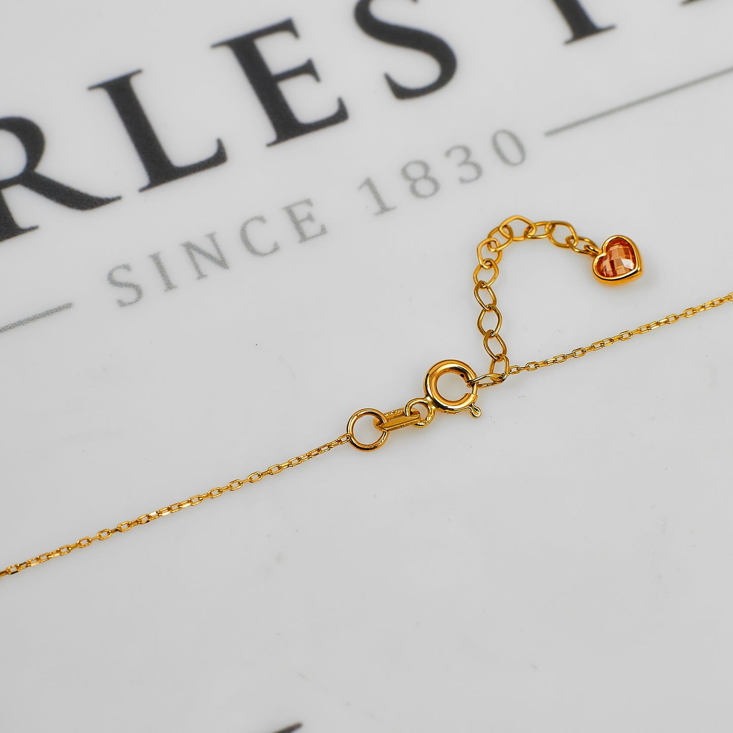 Pre-Owned 14ct Gold CZ Heart Pendant Necklace 18 Inch