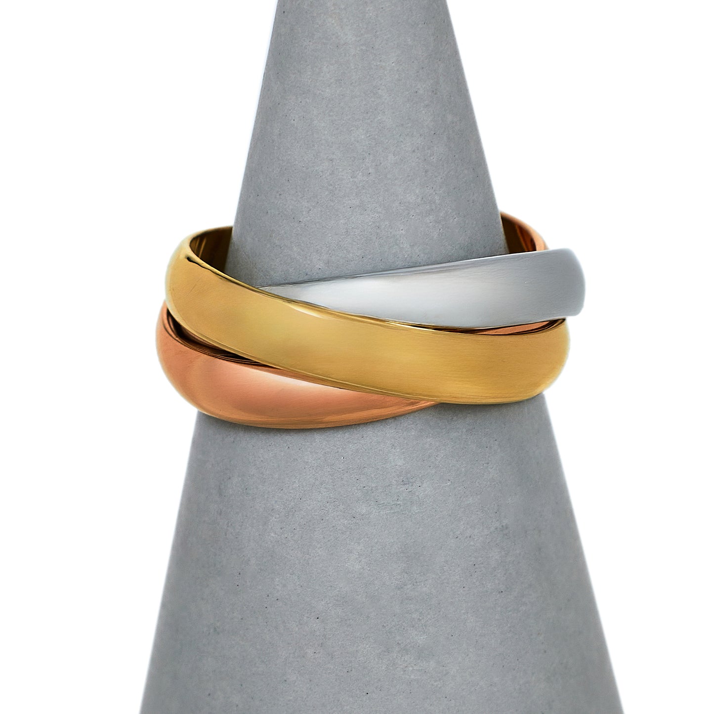 Pre-Owned 18ct Gold Tricolor Russian Wedding Ring Size H