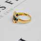 Pre-Owned 9ct Gold Kyanite Crossover Ring Size R
