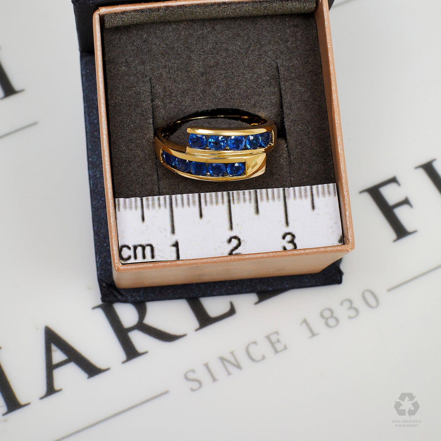 Pre-Owned 9ct Gold Kyanite Crossover Ring Size R