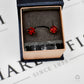 Pre-Owned 9ct Gold Garnet Stud Earrings