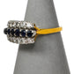 Pre-Owned 18ct Gold Sapphire & Diamond 3 Row Ring Size K