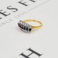 Pre-Owned 18ct Gold Sapphire & Diamond 3 Row Ring Size K