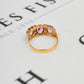 Pre-Owned 9ct Gold 3 Amethyst & 6 CZ Dress Ring Size U