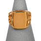 Pre-Owned 14ct Rose Gold Rectangle Signet Ring Size N.5