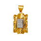 Pre-Owned 18ct Gold CZ Set Statement Rectangle Pendant