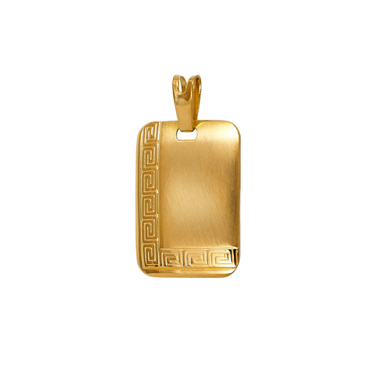 Pre-Owned 18ct Gold Greek Key Rectangle Pendant