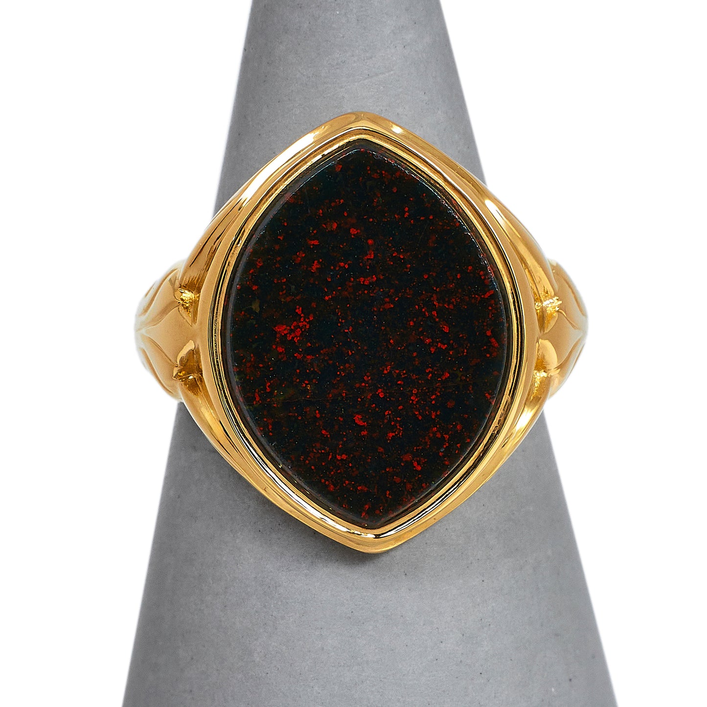 Pre-Owned 18ct Gold Bloodstone Signet Ring Size O