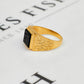 Pre-Owned 9ct Gold Mens Square Onyx Signet Ring Size U.5