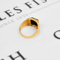 Pre-Owned 9ct Gold Mens Square Onyx Signet Ring Size U.5