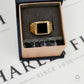 Pre-Owned 9ct Gold Mens Square Onyx Signet Ring Size U.5