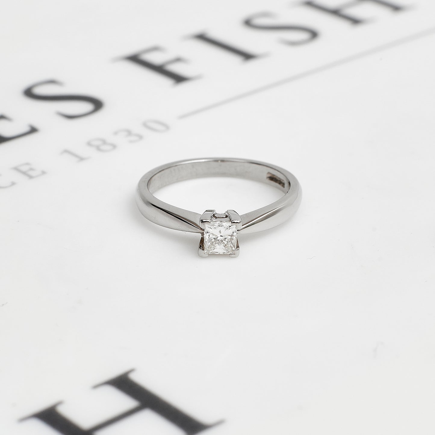 Pre-Owned Platinum Princess Cut Diamond Ring Size L.5