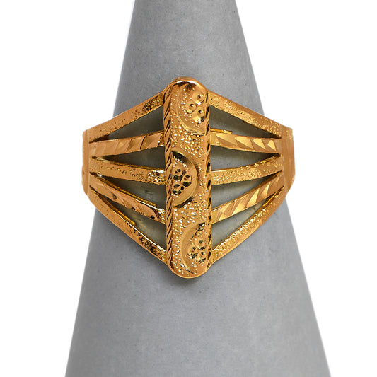 Pre-Owned 22ct Gold Patterned Dress Ring Size Q