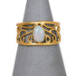 Pre-Owned 14ct Gold Oval Opal Filigree Ring Size I