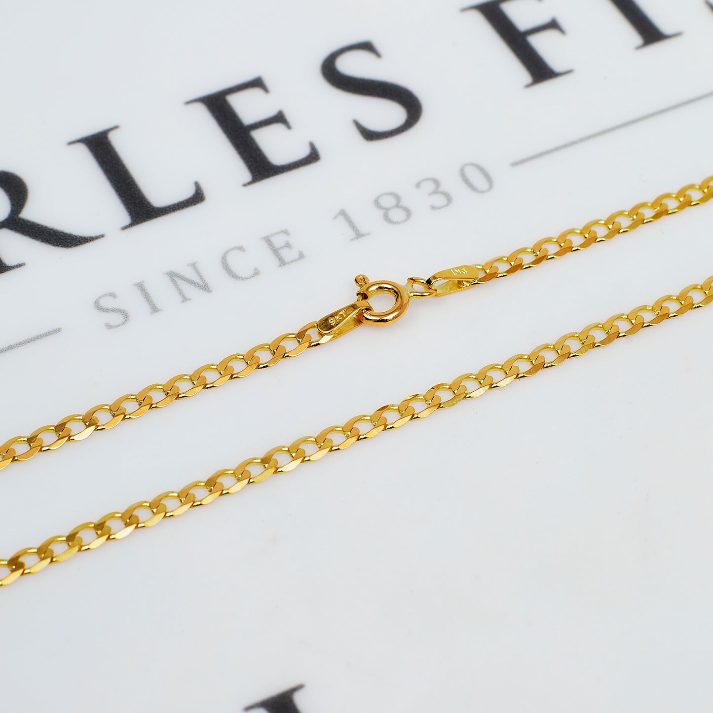 Pre-Owned 9ct Gold Curb Chain Necklace 18 Inch