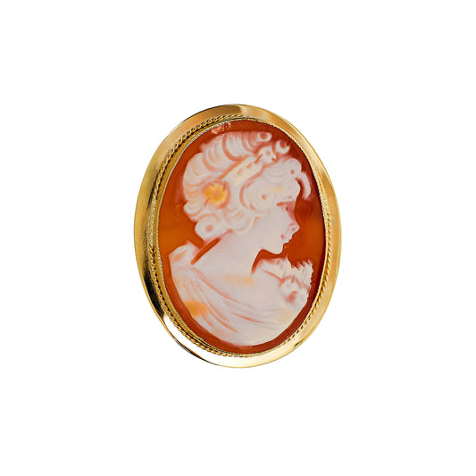 Pre-Owned 9ct Gold Oval Cameo Brooch