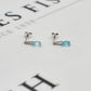 Pre-Owned 9ct White Gold Topaz & Diamond Stud Earrings