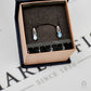 Pre-Owned 9ct White Gold Topaz & Diamond Stud Earrings
