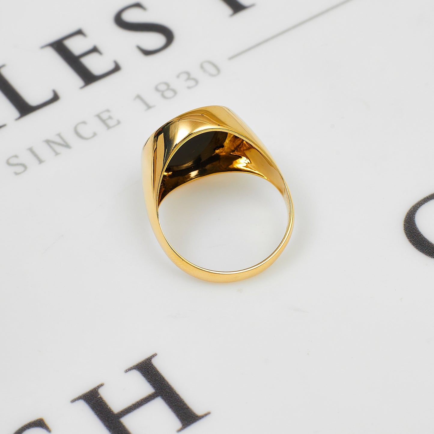 Pre-Owned 9ct Gold Mens Chinese Fortune Onyx Signet Ring