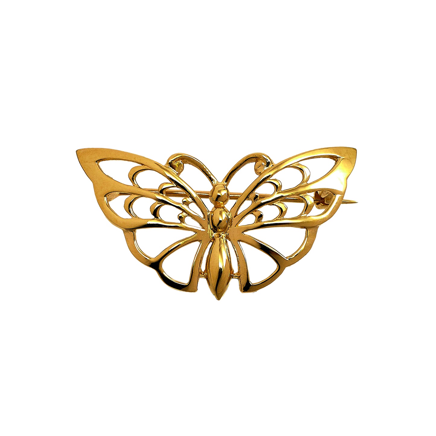 Pre-Owned 9ct Gold Openwork Butterfly Brooch