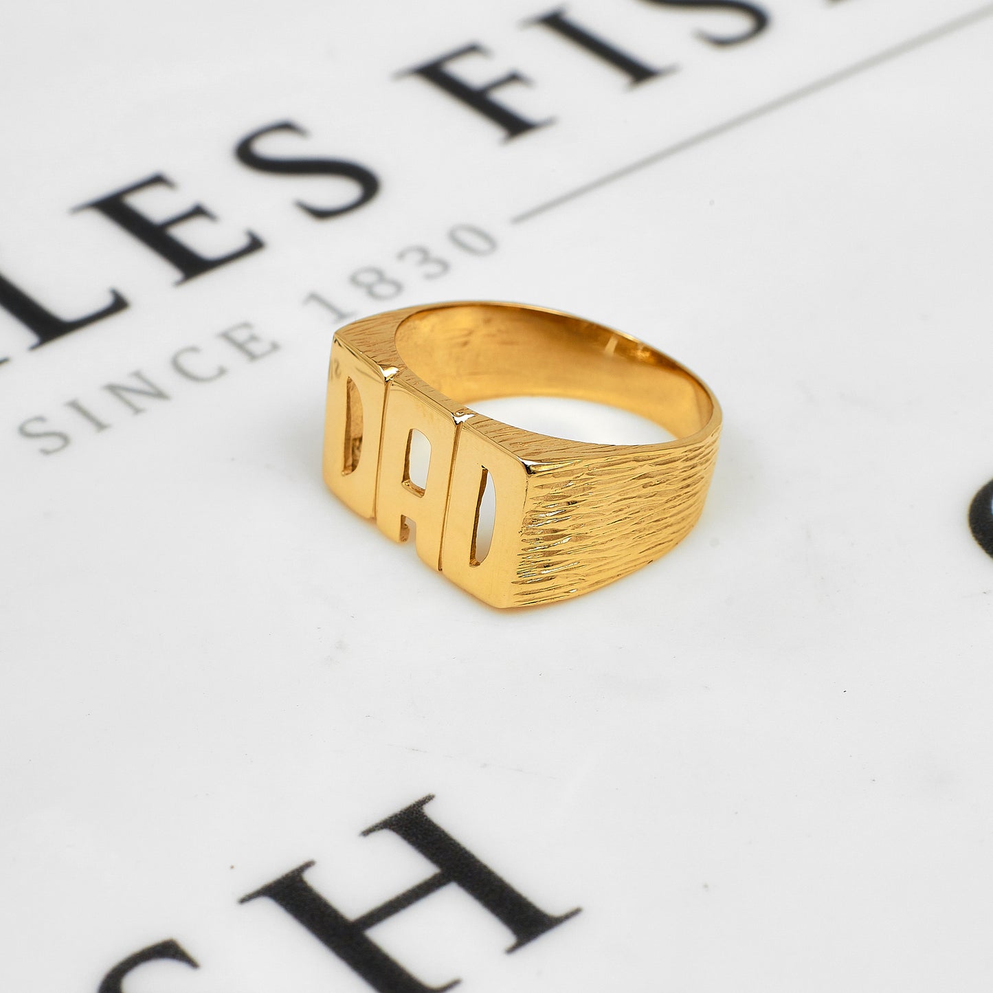 Pre-Owned 9ct Gold DAD Family Ring Size W