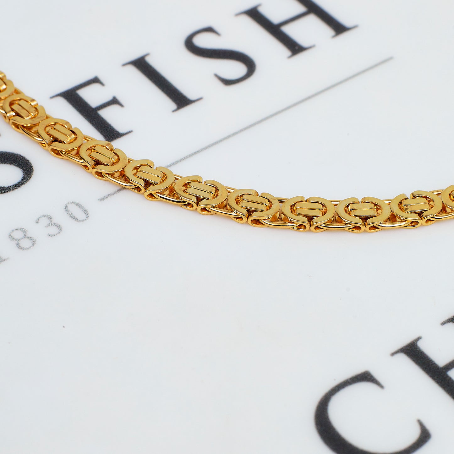 Pre-Owned 9ct Gold Flat Byzantine Bracelet 8 Inch