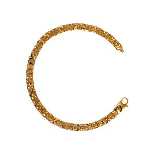 Pre-Owned 9ct Gold Flat Byzantine Bracelet 8 Inch