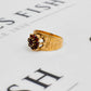 Pre-Owned 9ct Gold Bark Texture Garnet Cluster Ring Size K