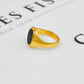 Pre-Owned 9ct Gold Oval Mens Onyx Signet Ring Size U