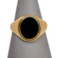Pre-Owned 9ct Gold Oval Mens Onyx Signet Ring Size U