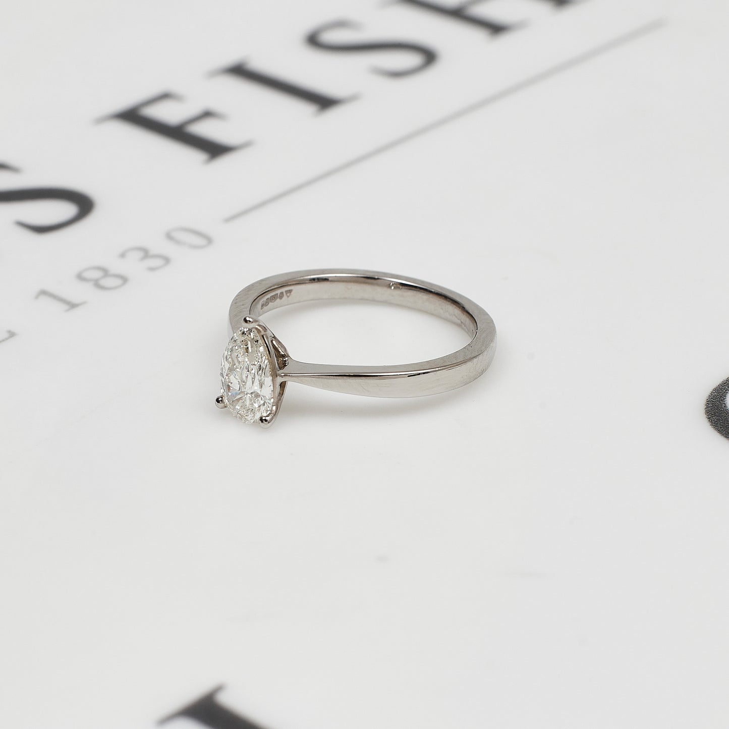 Pre-Owned Platinum Pear Cut Diamond Ring Size K