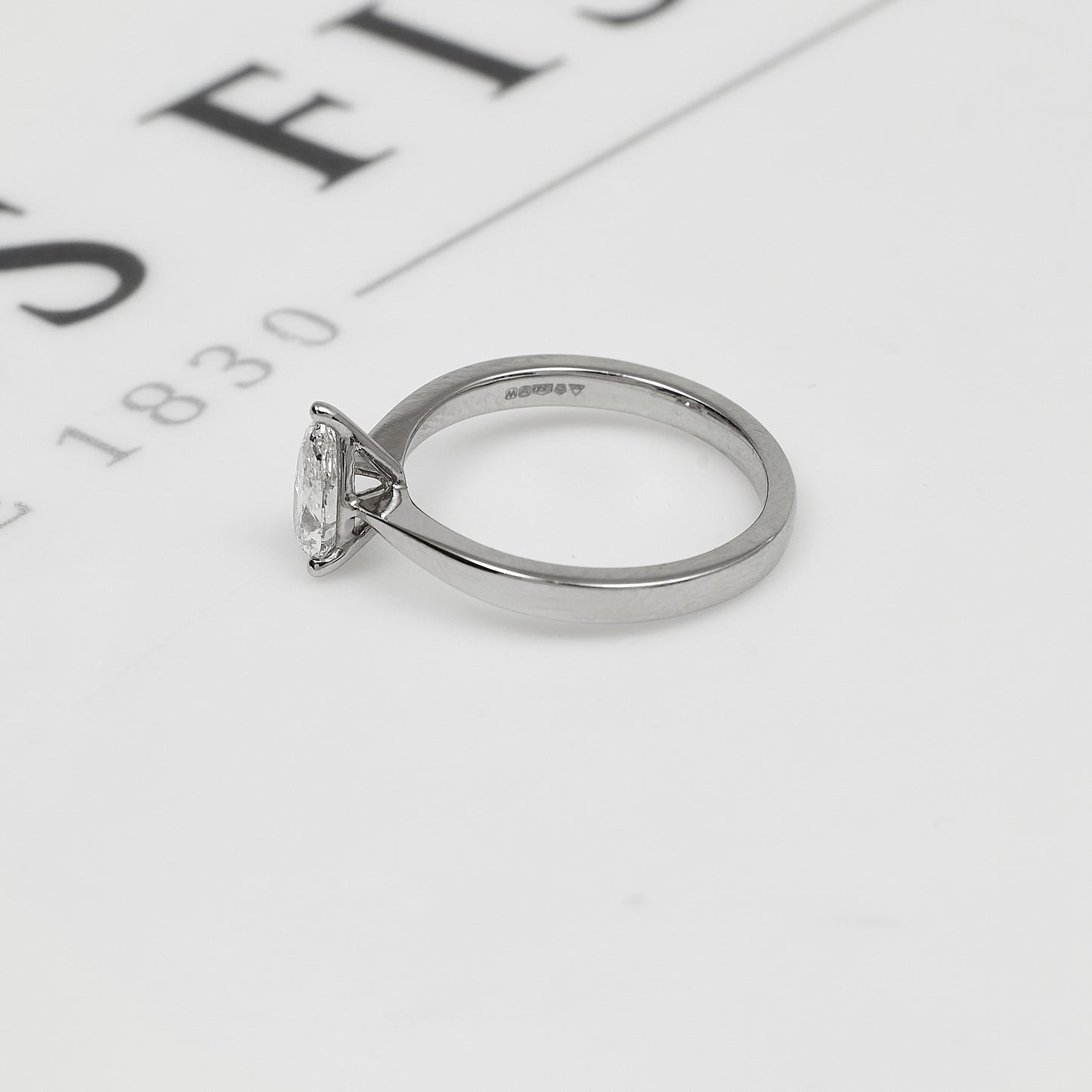 Pre-Owned Platinum Pear Cut Diamond Ring Size K