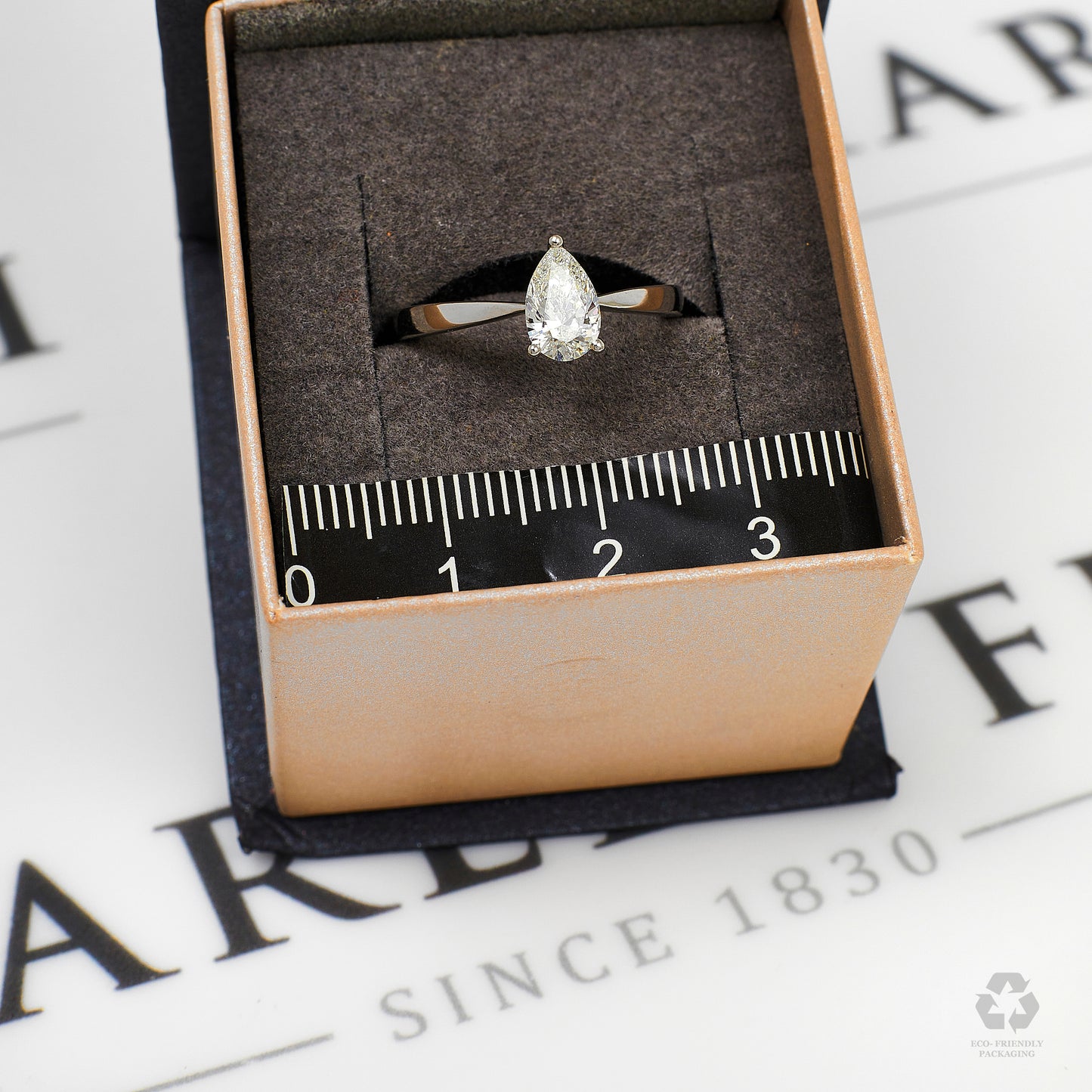 Pre-Owned Platinum Pear Cut Diamond Ring Size K