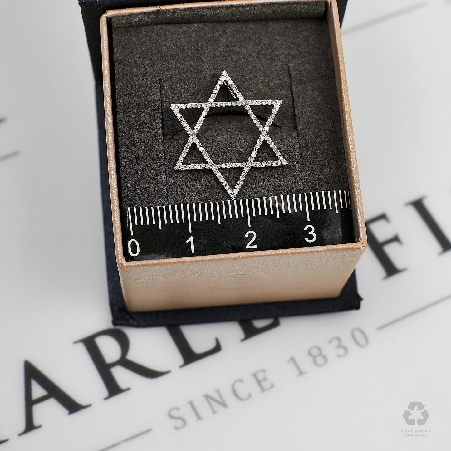 Pre-Owned 14ct White Gold & Diamond Star Of David Pendant