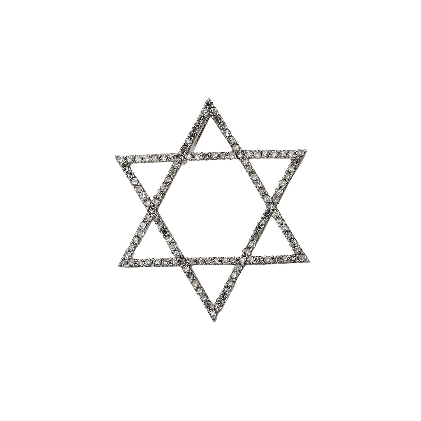 Pre-Owned 14ct White Gold & Diamond Star Of David Pendant