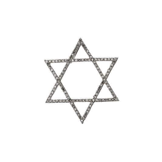 Pre-Owned 14ct White Gold & Diamond Star Of David Pendant