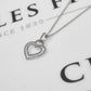 Pre-Owned 14ct White Gold Diamond Double Heart Pendant
