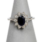 Pre-Owned 9ct White Gold Sapphire & Diamond Ring Size L.5