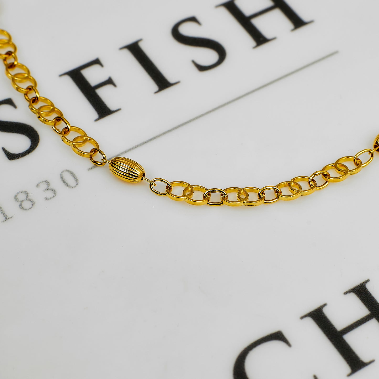 Pre-Owned 18ct Gold Double Circle & Bead Bracelet 7 Inch