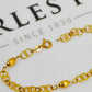 Pre-Owned 18ct Gold Double Circle & Bead Bracelet 7 Inch