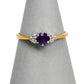 Pre-Owned 9ct Gold Amethyst & CZ Dress Ring Size O
