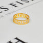 Pre-Owned 14ct Gold Greek Key Band Ring Size O