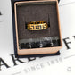 Pre-Owned 14ct Gold Greek Key Band Ring Size O
