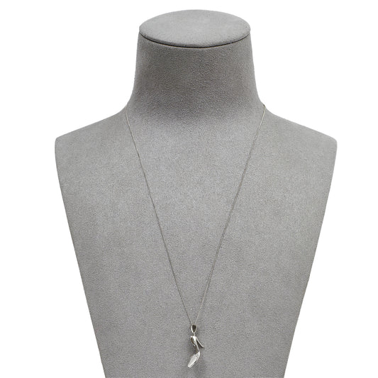 Pre-Owned 9ct White Gold Stiletto Pendant & Chain 18 Inch